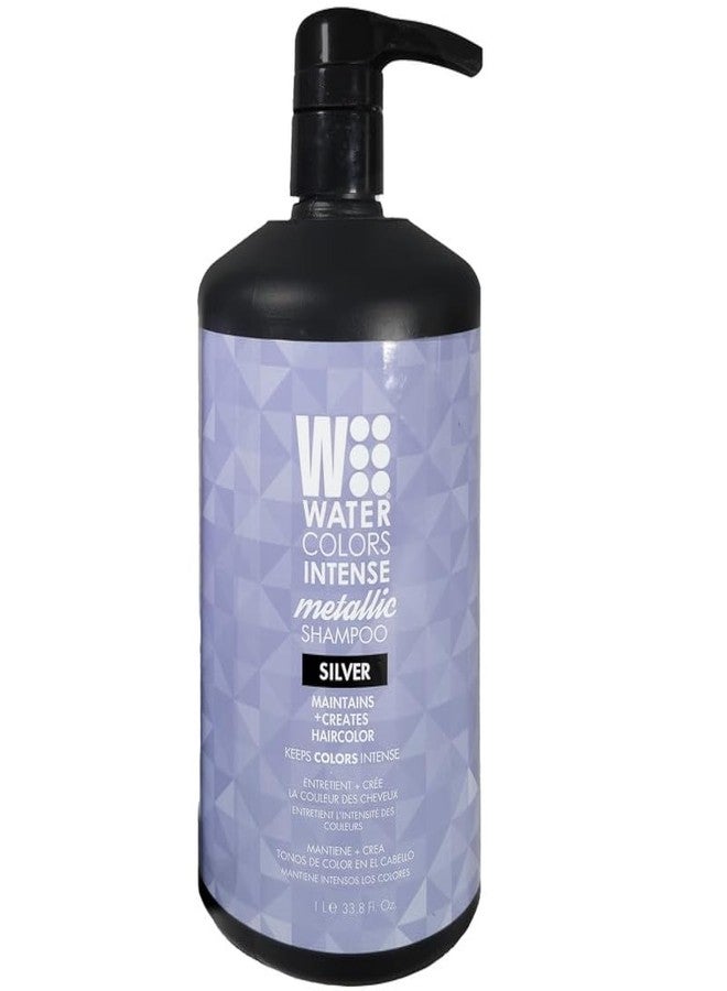 Watercolors Intense Metallic Color Depositing Sulfate & Paraben Free Shampoo, Maintains & Enhances Haircolor - Silver 33.8 oz - Image 1